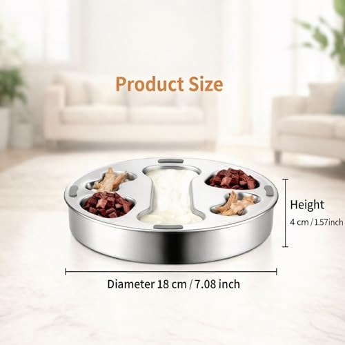 3 PCS Slow Feeder Dog Bowls, Stainless Steel Slow Feed Bowl for Dogs and Cats, Puppy or Cat Food Holder