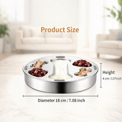 3 PCS Slow Feeder Dog Bowls, Stainless Steel Slow Feed Bowl for Dogs and Cats, Puppy or Cat Food Holder