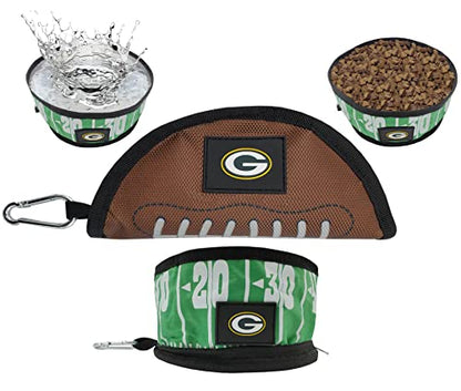 Pets First NFL Collapsible Pet Bowl - color: Green Bay Packers, style: 1 Pack