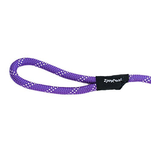 ZippyPaws Zp338 Climbers Rope Leash Original 6 Ft - Purple Dog Lead - color: Purple, size: 6 Feet
