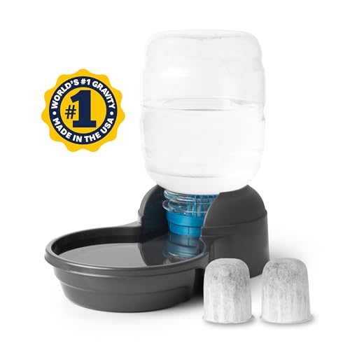Petmate® Replendish® Automatic Dog Water Dispenser Gravity Pet Waterer with Microban Antimicrobial Protection, 100% BPA Free - 2.5 Gallon, Wide Mouth Bowl, with 2 Extra Filters - size: Medium