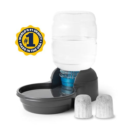 Petmate® Replendish® Automatic Dog Water Dispenser Gravity Pet Waterer with Microban Antimicrobial Protection, 100% BPA Free - 2.5 Gallon, Wide Mouth Bowl, with 2 Extra Filters - size: Medium