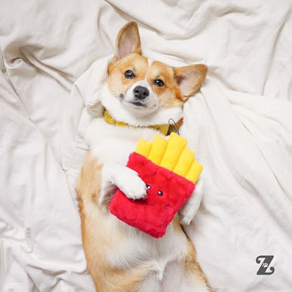ZippyPaws NomNomz - Dog Squeaky Toys to Keep Them Busy, Funny Food Plush for Small & Medium Dogs, Cute Stuffed Puppy Toy, Pet Products, Gift for Dogs of All Breeds, Soft and Cuddly - Fries - color: Fries