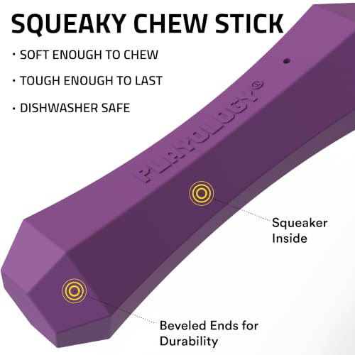 Playology Dog Toys | Squeaky Chew Stick for Large Dogs | Bacon Scented Jumbo Fetch Toy | Squeaky Dog Chew Toy - size: Jumbo, style: Bacon
