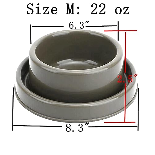 Ants Away Dog Bowl Cat Puppy Food Bowls Round No Spill Eating Feeder for Small Animals Brown M - color: Brown, size: Medium