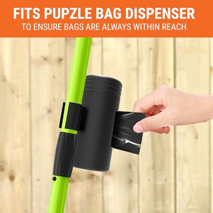 Pupzle Dog Pooper Scooper with Bag Attachment, 40" Long Handle Pooper Scooper for Large Dogs, Dog Poop Scoop for Yard, Large Capacity Swivel Bin and Rake, Lavender Scented Bags (Black) - color: Black