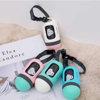 SVD.PET Dog Poop Bag Dispenser, Retractable Dog Waste Bag Holder for Leash, Pet Poop Bag Holder with 15 Bags, Dog Walking Accessory (Jade/White) - color: Jade/White