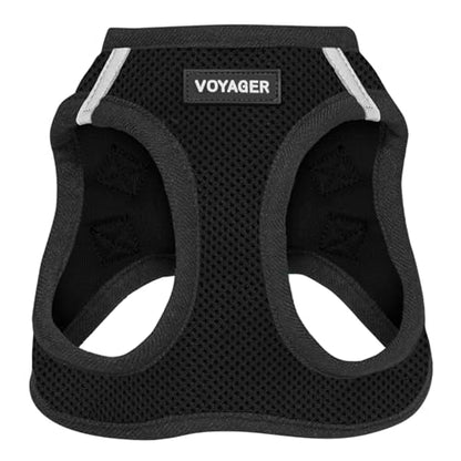 Best Pet Supplies - All Weather Mesh / Plush, Reflective, No Pull Harness for Small, Medium Dogs, Cats - Secure with Hook & Loop Fastener, Buckle, Double D-Rings - Black/Black Trim, S - color: Harness (Black/Black Trim), size: S (Chest: 14.5 - 16")
