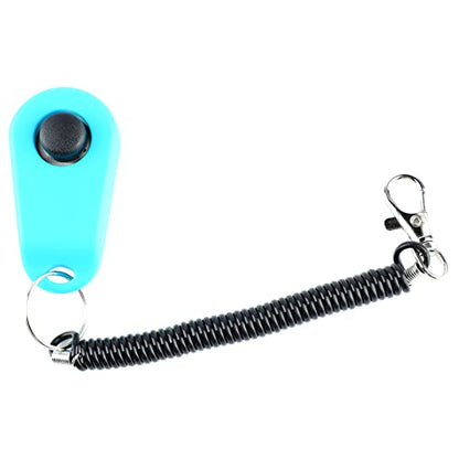 GLOGLOW Dog Training Supplies Pet Clicker Dog with Adjustable Wrist Strap and Finger for Obedience Training and Behavior Correction Clicker Nan (Sky Blue)