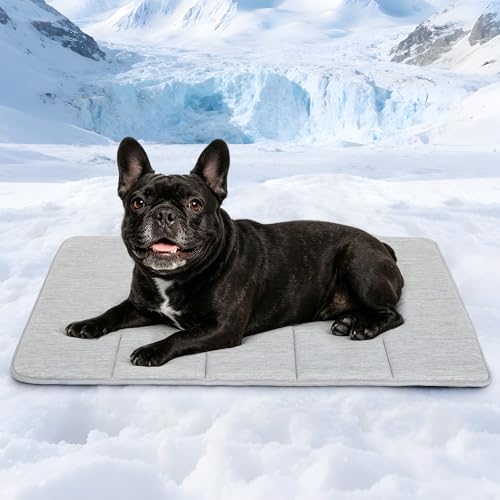 Dog Cooling Mat for Large Dogs – 30"x20" Orthopedic Memory Foam Pad for Summer, Hot Weather & Joint Relief | Washable, Non-Slip Crate Mat for Senior Dogs, Travel & Home (Grey) - color: Grey, size: 30"L x 20"W x 0.8"H