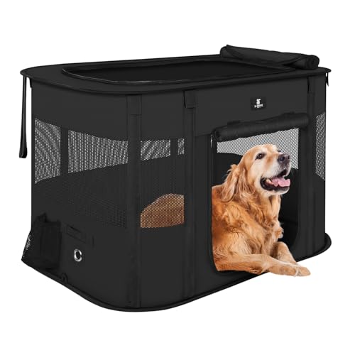 X-ZONE PET Dog Playpen, Puppy Cat Play Pen Portable Foldable Indoor/Outdoor Tent Crate Cage, Portable Pet Crate Small Size Black 30'' - color: Black, style: Small