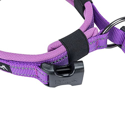 EXCELLENT ELITE SPANKER Reflective Dog Collar Classic Soft Padded Breathable Nylon Adjustable Pet Collar with Quick Release Buckle for Boy Girl Male Female Small Medium Large Dogs Training(Purple-S) - color: Purple, size: M