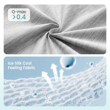 Cooling Mat/Pad/Blanket for Dogs & Cats Indoor — Fabric, Non-Gel, Non-Electric, Q-Max > 0.4 Leaf Shaped Pet Pad, Waterproof Summer Sleep Mat, 39x34inch, Silver Grey