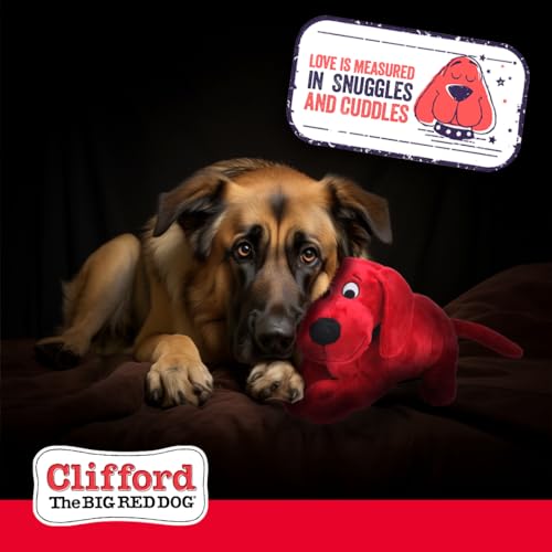 Clifford® Snuggle Buddy Medium Size Plush Dog Toy | Cozy Dog Stuffed Animals Play Toy for Medium to Large Dogs | Comfort, Squeakers, Crinkle, Interactive Bonding