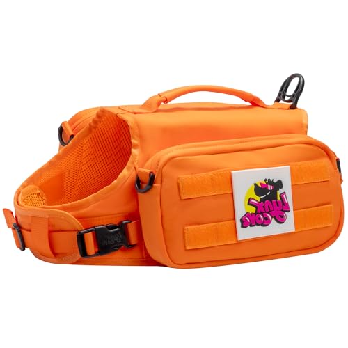 Dog Backpack for Small Medium Large Dogs,Adjustable Dog Backpack Harness with 2 Side Pockets,Vest Dog Pack for Travel,Hiking, Camping - color: ORANGE, size: Large