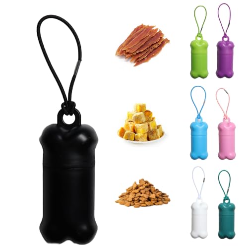 Portable Dog Treat Pouch for Pet Training, Mini Treat Holder Small Dog Treat Bag for Training, Dog Snack Container -1 piece(Black) - color: Black
