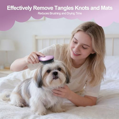 Small Dog Brush- Grooming Tool for Teddy, Yorkies, Maltese, Shih Tzu, Chihuahua - Puppy Hair Brush (Electroplating Purple) - color: Electroplating Purple