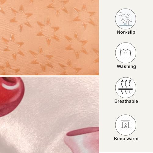 Cherry Bow Pattern Pet Bed Mat for Dogs and Cats, Soft Washable Crate Pad with Non-Slip Bottom, Cozy Bed Cushion for Small Medium Large Pets, 24x36 Inch - size: Medium