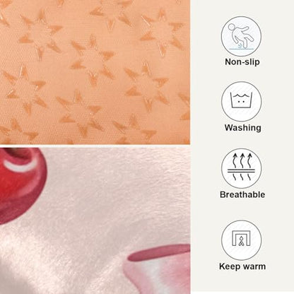 Cherry Bow Pattern Pet Bed Mat for Dogs and Cats, Soft Washable Crate Pad with Non-Slip Bottom, Cozy Bed Cushion for Small Medium Large Pets, 24x36 Inch - size: Medium