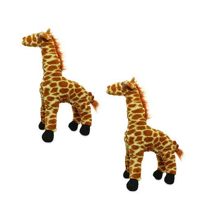 MIGHTY Tuffy 2 Pack Giraffe Dog Toys | Ultra Durable Plush Toy with Multiple Layers & Reinforced Seams , Washable and Floats , Mighty® Construction - color: 2PK Brown Giraffe