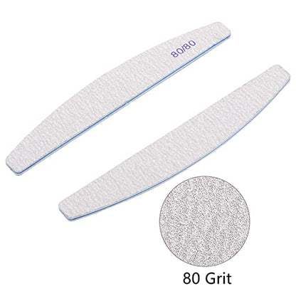 25 Count Coarse Nail Files 80/80 Grit, Reusable Rough Nail Files Double Sided Emery Boards for Acrylic Nails - size: 25 Count(80/80 Grit)