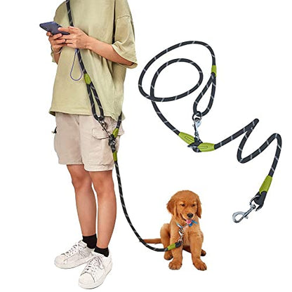 Hands Free Dog Leash Crossbody Dog Running Leash Handsfree Pet Rope for Hiking Training Heavy Duty Reflective Pet Walking Belt (Black) - color: Black