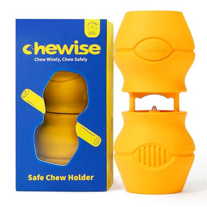 PetClan Chewise Bully Stick Holder, Improved Bully Sticks Holder, Ultimate Secure Heavy Duty, BPA-Free Safety Device to Prevent Choking, Fits Various Bully Sticks and Dog Sizes - color: Yellow, size: Extra Large