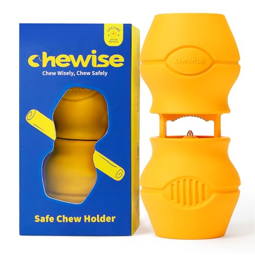 PetClan Chewise Bully Stick Holder, Improved Bully Sticks Holder, Ultimate Secure Heavy Duty, BPA-Free Safety Device to Prevent Choking, Fits Various Bully Sticks and Dog Sizes - color: Yellow, size: Extra Large