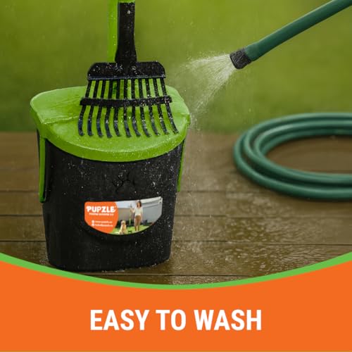 Pupzle Dog Pooper Scooper with Bag Attachment, 40" Long Handle Pooper Scooper for Large Dogs, Dog Poop Scoop for Yard, Large Capacity Swivel Bin and Rake, Lavender Scented Bags (Green) - color: Green