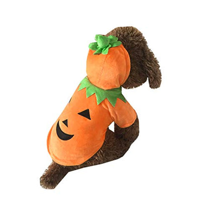Mogoko Dog Cat Halloween Pumpkin Costume,Pet Cosplay Costumes,Puppy Warm Outfits Fleece Hoodie Animal Autumn Winter Clothes (XXL Size) - size: XXL for 18.0~25.0 lbs