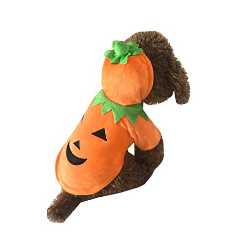 Mogoko Dog Cat Halloween Pumpkin Costume,Pet Cosplay Costumes,Puppy Warm Outfits Fleece Hoodie Animal Autumn Winter Clothes (XXXL Size) - size: XXXL for 25.0~33.0 lbs