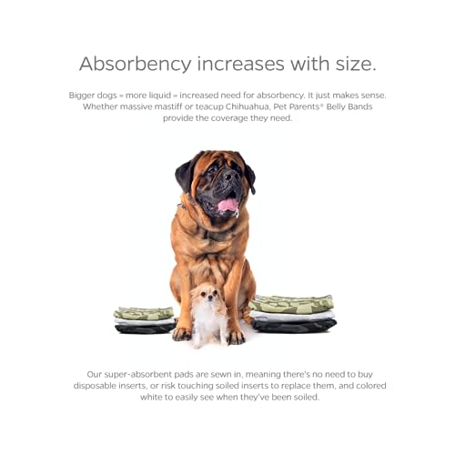 Pet Parents® Washable Belly Bands for Male Dogs (3pack) + Extendrs® of Durable Dog Diapers Male, Premium Male Dog Diapers & Dog Wraps (Small, Camo) - color: Camo, size: Small (13-16")