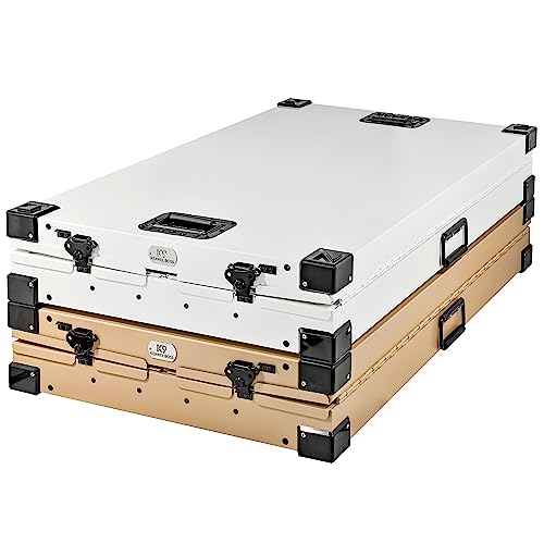 K9 Kennel Boss Aluminum Collapsible Dog Crate, Heavy Duty Folding Kennel - Large (White) - color: White, size: 41.6"L x 29.7"W x 33.9"H