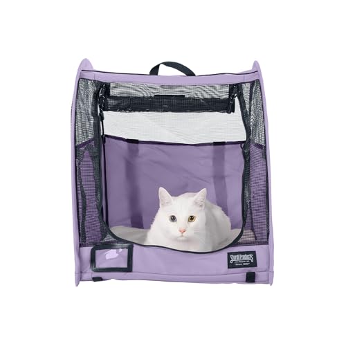 STURDI Small Pop-Up Kennel Cargo Portable Pet Bag | Collapsible Travel Pet Crate for Cats & Dogs | Single, Lavender - color: Lavender, size: Single