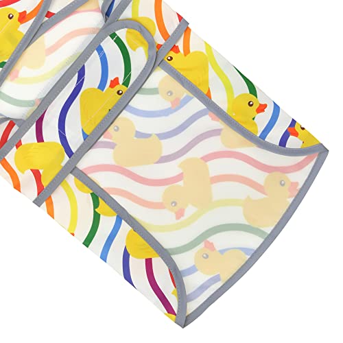 Dog Raincoat for Small Dogs Puppies Waterproof Jacket Hooded Rain Coats with Reflective Strips Leash Hole & Poncho Adjustable Fit (Rainbow,XS) - color: Rainbow Ducks, size: X-Small
