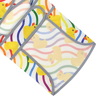 Dog Raincoat for Small Dogs Puppies Waterproof Jacket Hooded Rain Coats with Reflective Strips Leash Hole & Poncho Adjustable Fit (Rainbow,XS) - color: Rainbow Ducks, size: X-Small