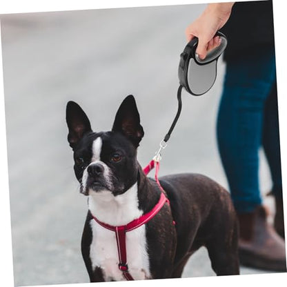 5M Retractable Dog Leash for Pets Automatic Telescopic Traction Rope with Braking System Black Dog for Easy Gripping