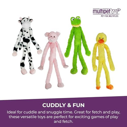 Multipet Swingin' Slevin Frog Dog Plush Toy - Squeaky Toys for All Dogs - Extra Soft Plush - Stuffed Animal for Cuddling & Playing - Cute Dog Pet Toy (27”, Green, 5 Squeakers) - size: 27", style: Frog