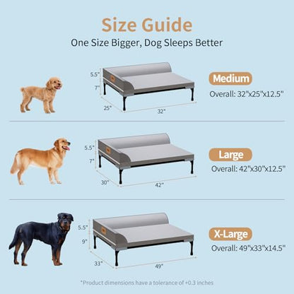 Elevated Cooling Dog Bed, Orthopedic Pet Bed for Medium Dogs, Removable Washable Cover, Indoor & Outdoor Raised Pet Bed with Breathable Mesh, Size: 32"*25"*7" - size: Medium