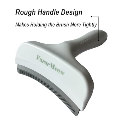 Pet Deshedding Tool with Curve Blade, Cat Grooming Brush, Tight V-shaped Teeth Shedding Comb for Cats and Dogs (White, Large) - color: White, size: Large