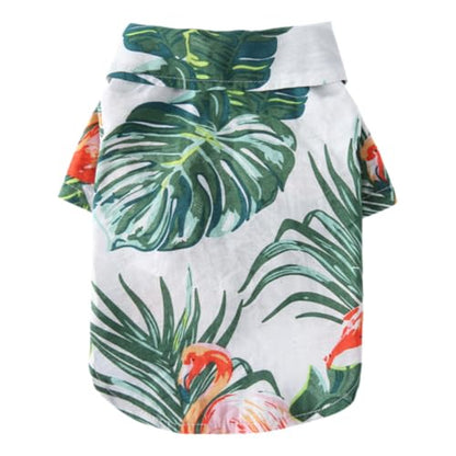 Tangpan Daisy Tropical Print Pet Dog Shirt Puppy Summer Hawaiian Beach Polo Shirts Clothes (Y White,XS) - color: Y White, size: X-Small