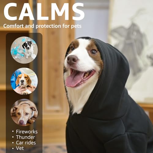 SCENEREAL Valentine Dog Hoodie Sweaters with Leash Hole, Warm & Soft Fleece Dog Sweater & Sweatshirt for Small Medium Large Dogs, Pets Clothes Cold Weather Costume, Heart Print M - color: Black (Heart Print), size: Medium