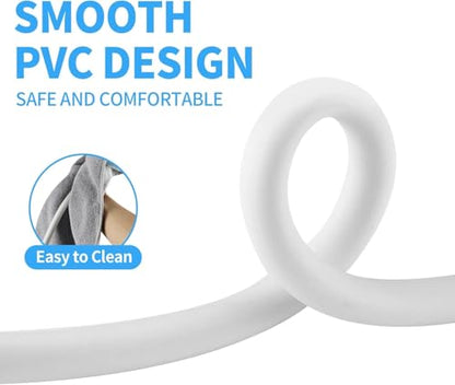 90" PVC Shower Hose Replacement Handheld Kink Free Stainless Steel Shower Head Wand Hose Extension Extra Long with Brass Insert and Nut, Durable & Flexible for Pet Bathing Cleaning - color: White, size: 90 Inches