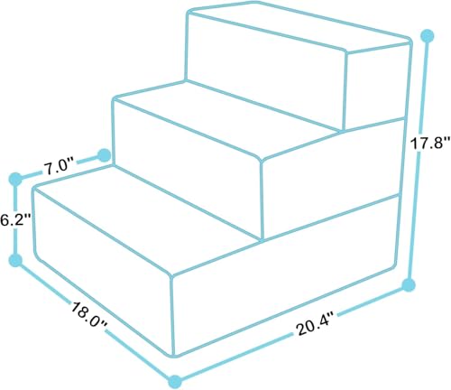 Elevon Dog Stairs for Bed 18" H, 3-Step Dog Steps for High Bed and Couch, Pet Steps for Small Dogs and Cats, Non-Slip Balanced Pet Ramp Indoor, Grey - style: 3-Step/ Gray