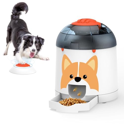 Potaroma Dog Puzzle Feeder Toy, Interactive IQ Training, Electronic Treat Dispenser, Automatic Rechargeable with Remote for Food Dispensing, All Breeds, 280ml Capacity - size: 280ml Pet Puzzle