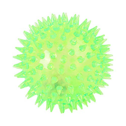 Zerodis Light Balls Flashing Elastic Ball, Glowing Pet Spiny Ball Light Up Spiky Dog Balls Interactive Pet Toys for Puppy, Cats, Dogs (a)