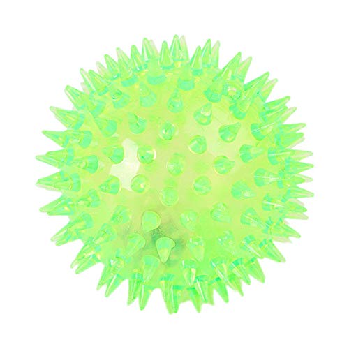 Zerodis Light Balls Flashing Elastic Ball, Glowing Pet Spiny Ball Light Up Spiky Dog Balls Interactive Pet Toys for Puppy, Cats, Dogs (a)