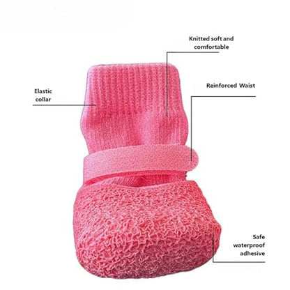 4pcs Nonslip Pet Shoes Waterproofed and Wear for Dog Various Weather Protecting Easyly Waterproofed Dog Shoes - color: Blue, size: L