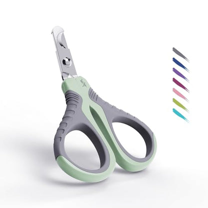 WePet Pet Nail Clippers U07.1, Professional Claw Trimmer, Bended Scissor Special for Cats, Kittens, Dogs, Puppies, Small Animals, Grey/Tea Green - color: #09 Grey/Tea Green