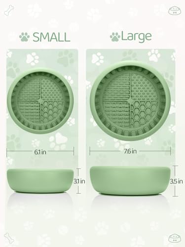 Dog Lick Bowl for Large Dogs, Lick Mat, Slow Feeder Lick Bowl with Brush and Scraper,Strong Suction, Freeze Licking Bowl for Anxiety Relief, Enrichment & Distraction, Dishwasher Safe 7.6 * 3.5 inch - color: Green